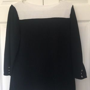 Karen Scott tunic L black with white accent cotton